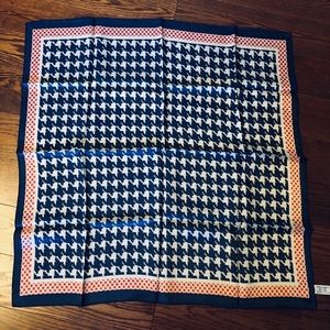 Vintage 1960’s Scarf Red, White and Navy..26”sq